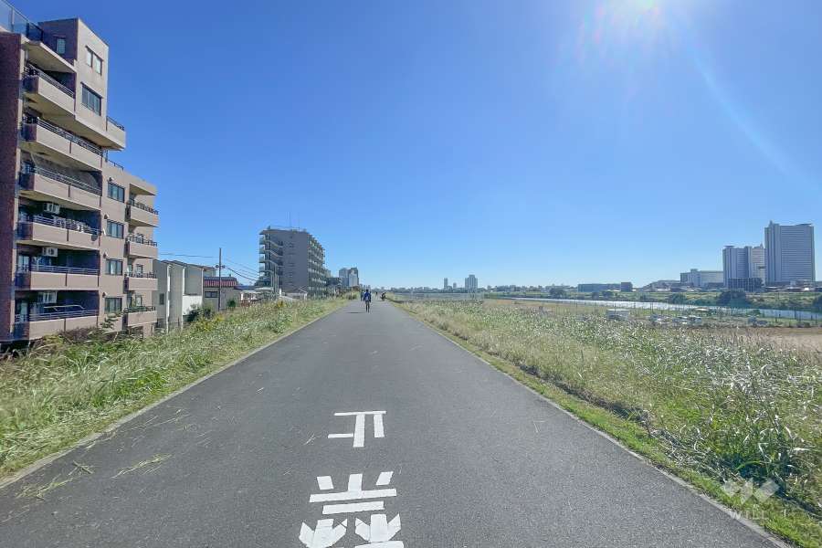 敷地西側の前面道路
