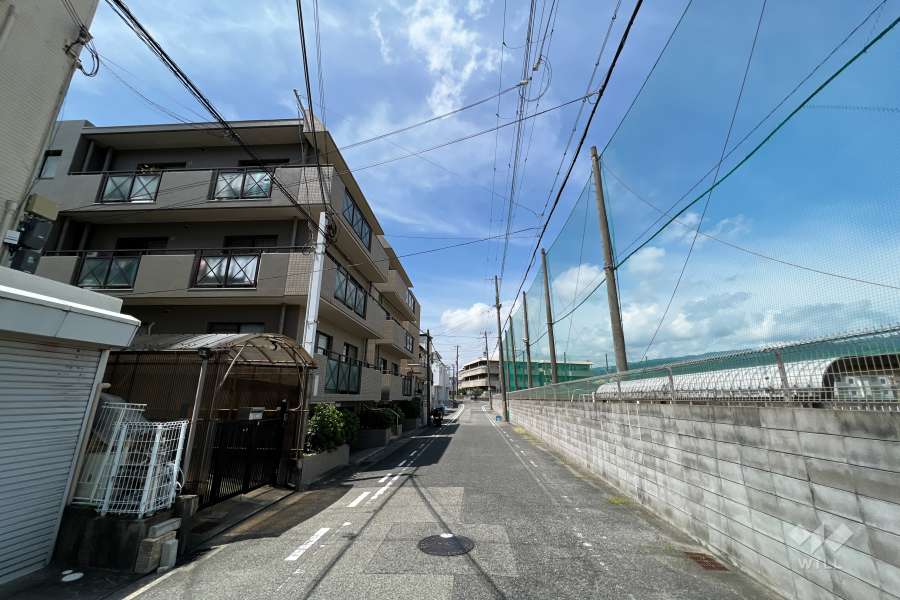 敷地北側の前面道路(東側から)