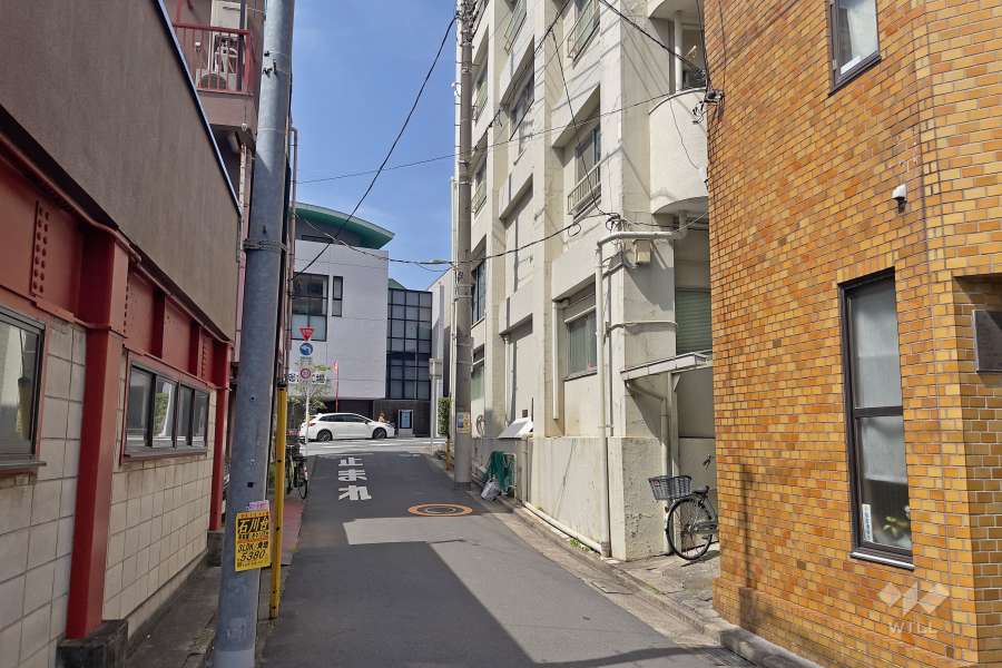 敷地西側の前面道路（南側から）