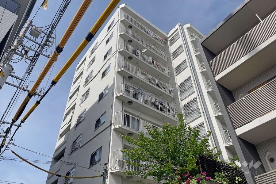 洗足池ローズベイハイツの外観（南西側から）