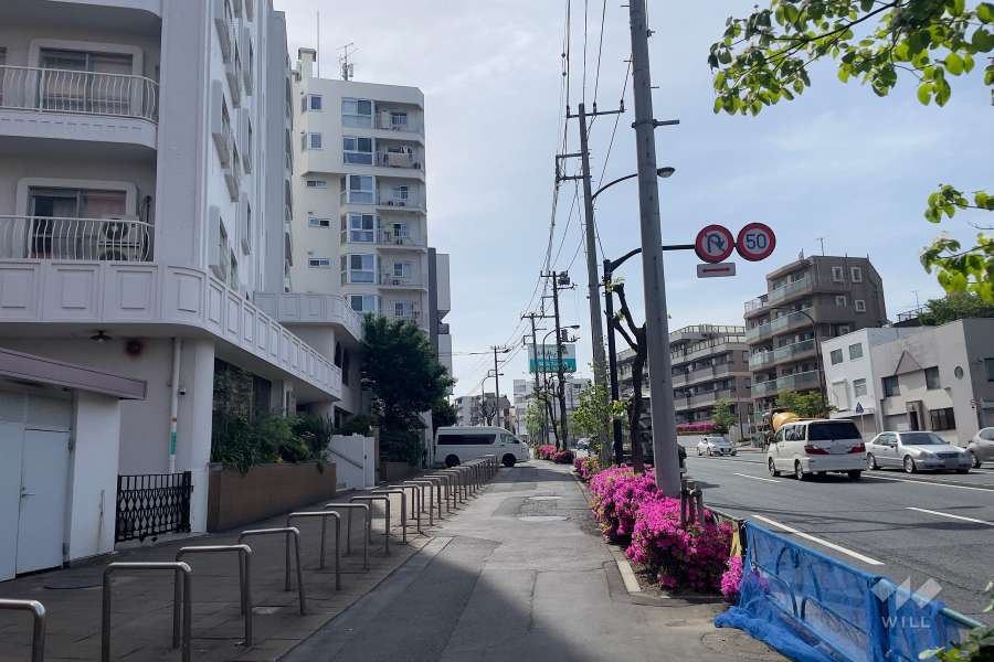 敷地北側の前面道路（東側から）