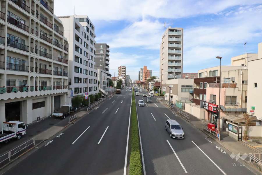敷地西側の前面道路