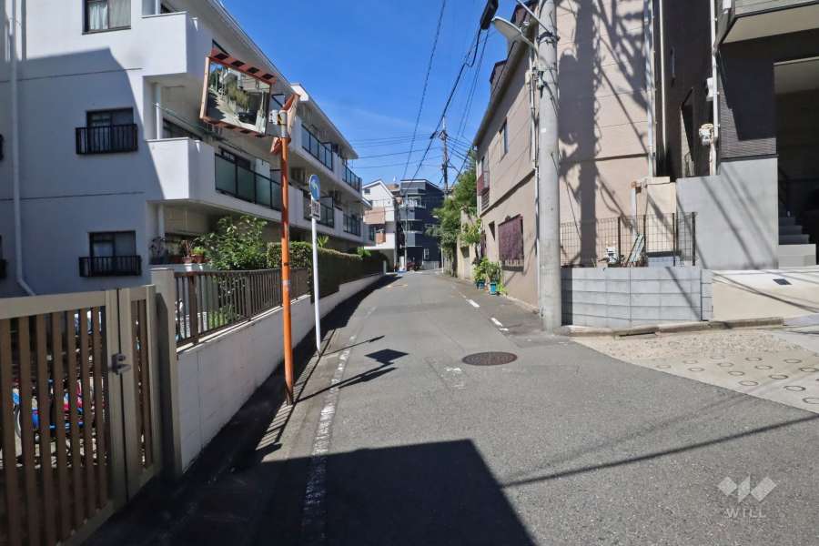 敷地東側の前面道路（南側から）