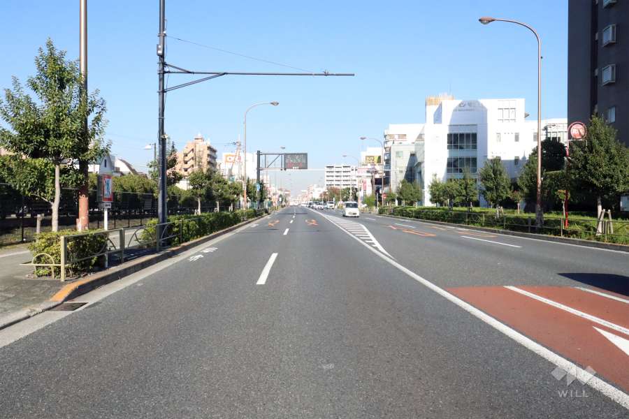 敷地の南西側道路(北東側から)