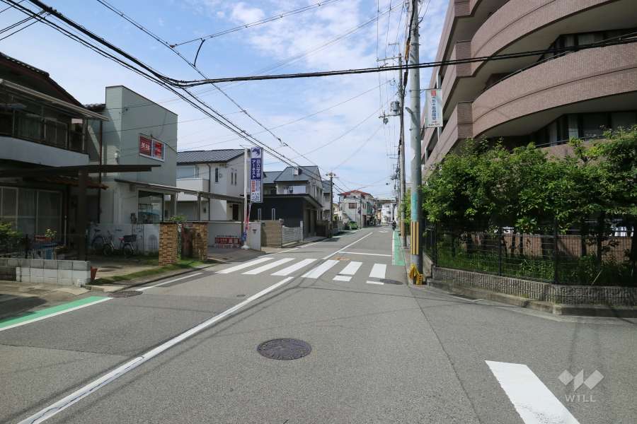 敷地西側の前面道路（北方向）
