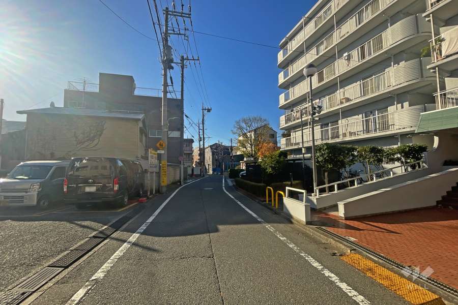 敷地の西側前面道路（南側から）