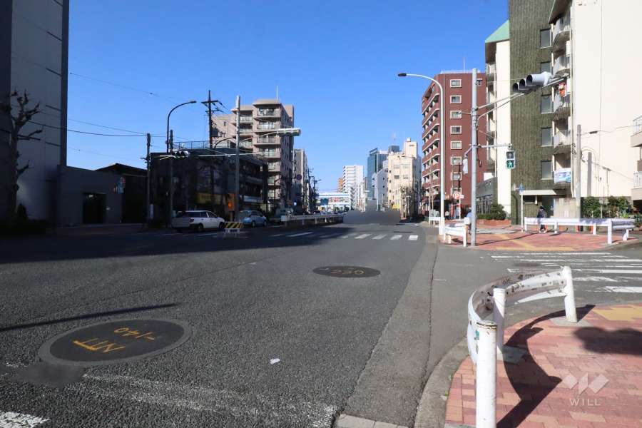 敷地北側の前面道路(西側から)