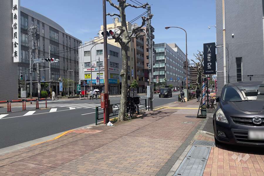 敷地西側の前面道路（南側から）