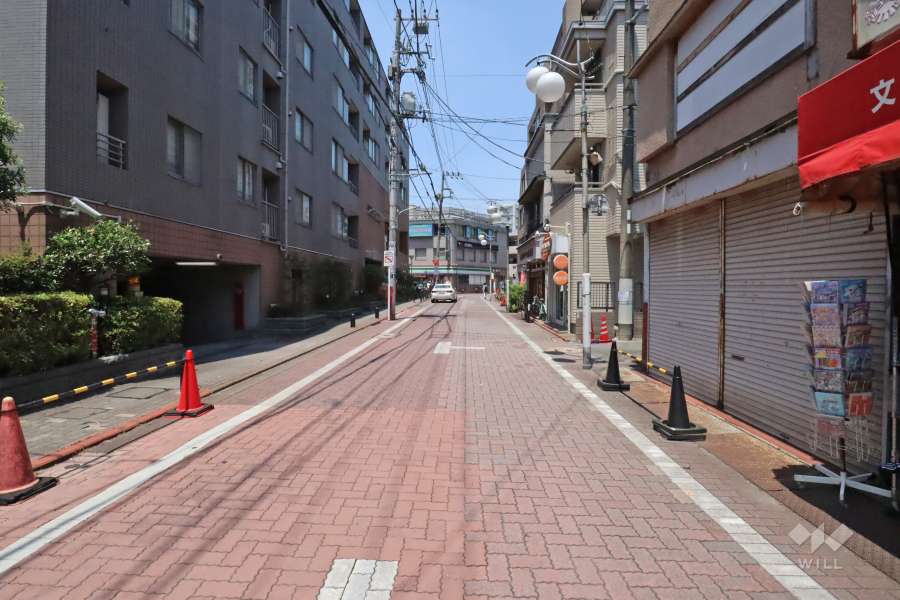 敷地西側の前面道路(南側から)