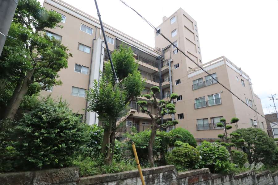 洗足池畔アビタシオンの外観(北東側から)