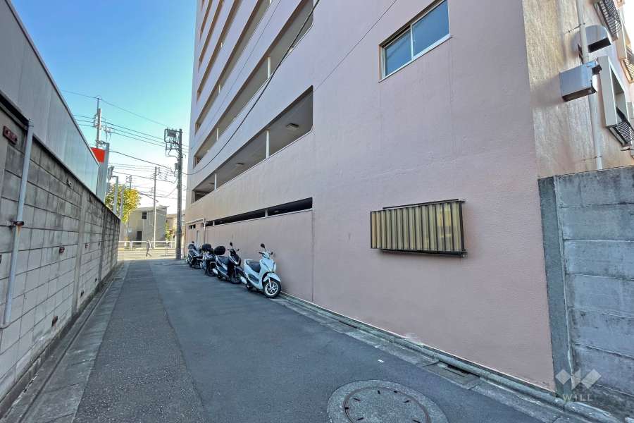 敷地北側の前面道路（西側から）