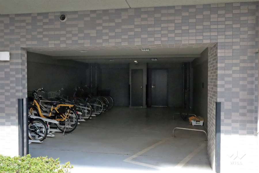 屋内に設けられた駐輪場