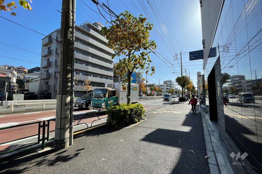 敷地の東側前面道路（北側から）