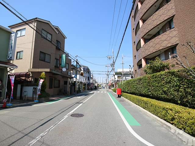敷地西側の前面道路