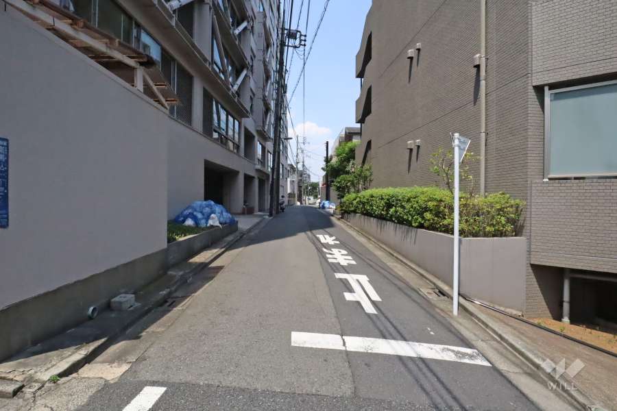 敷地東側の前面道路(南側から)