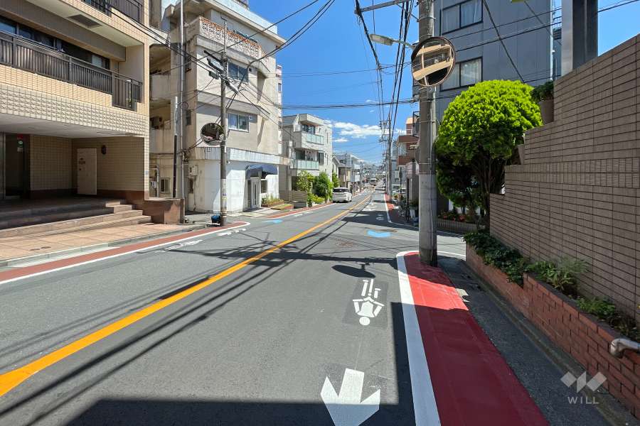 敷地南西側の前面道路　