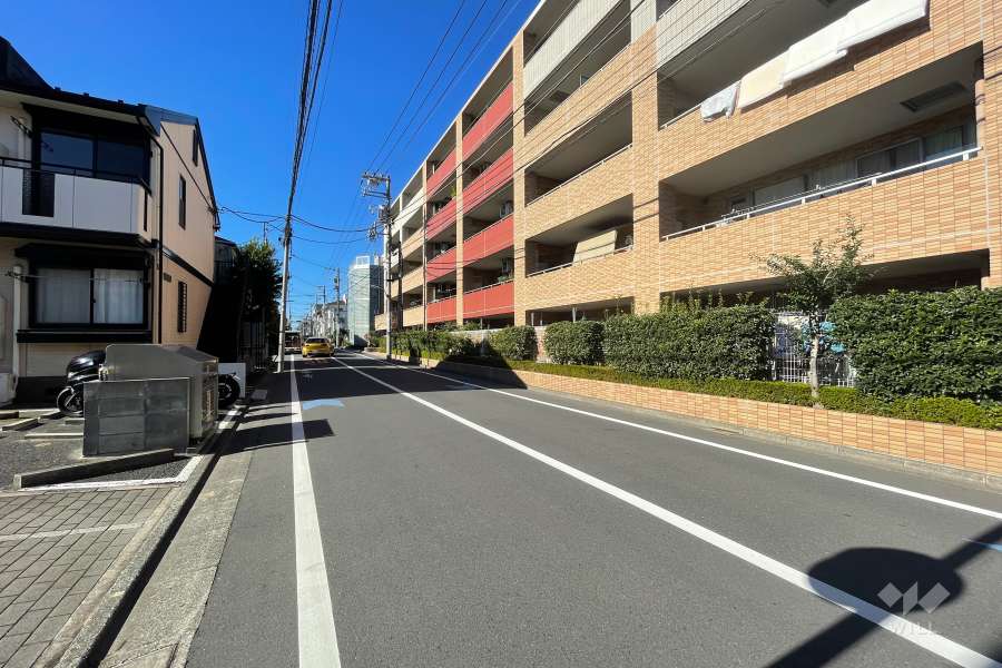 敷地の南側前面道路（東側から）
