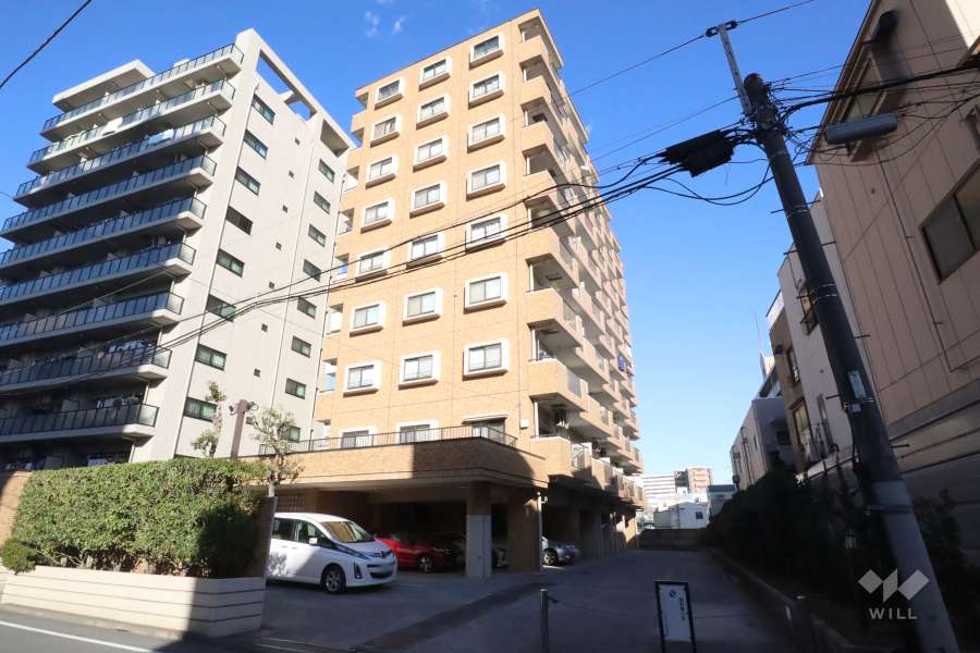 ライオンズマンション多摩川緑地の外観(南西側から)