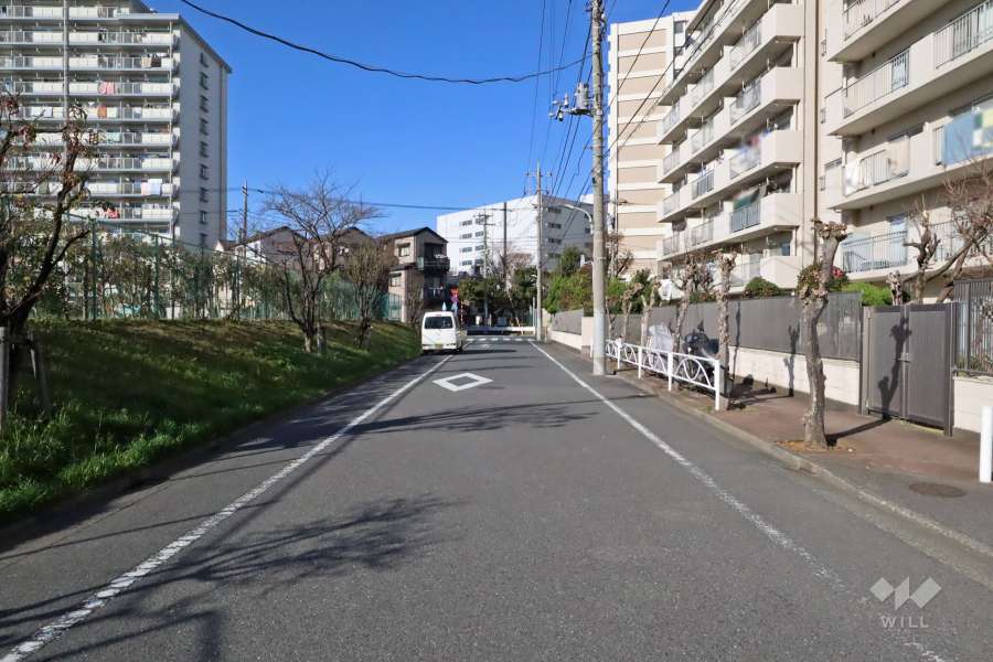 敷地西側の前面道路（南側から）