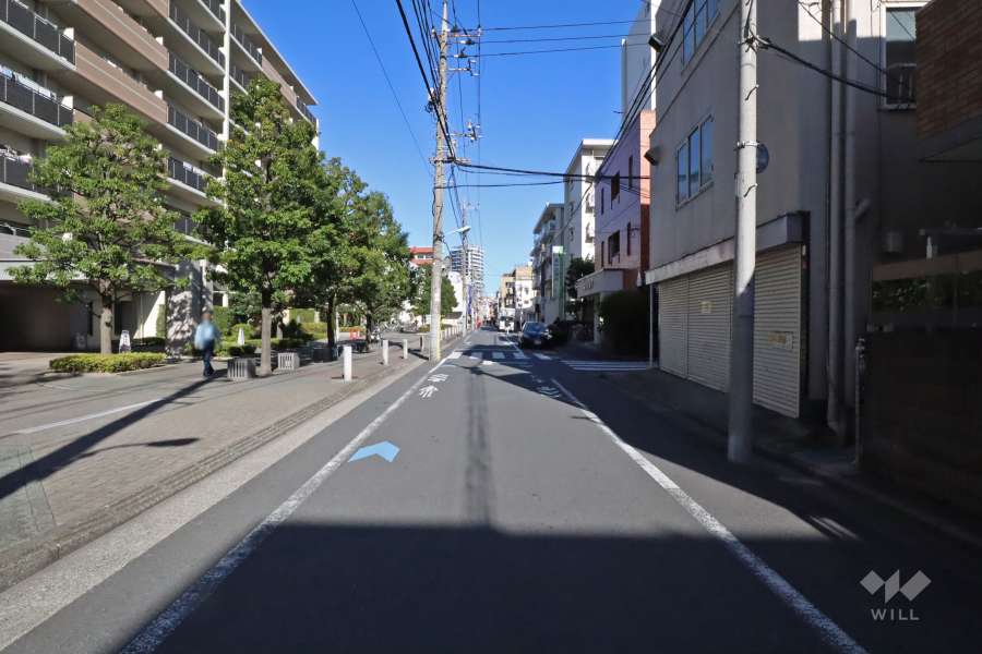 敷地西側の前面道路（南側から）