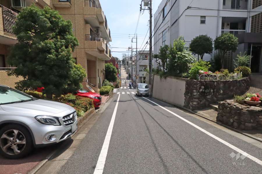 敷地北側の前面道路(西側から)