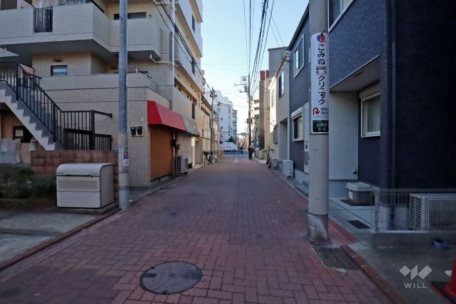 敷地北側の前面道路（東側から）