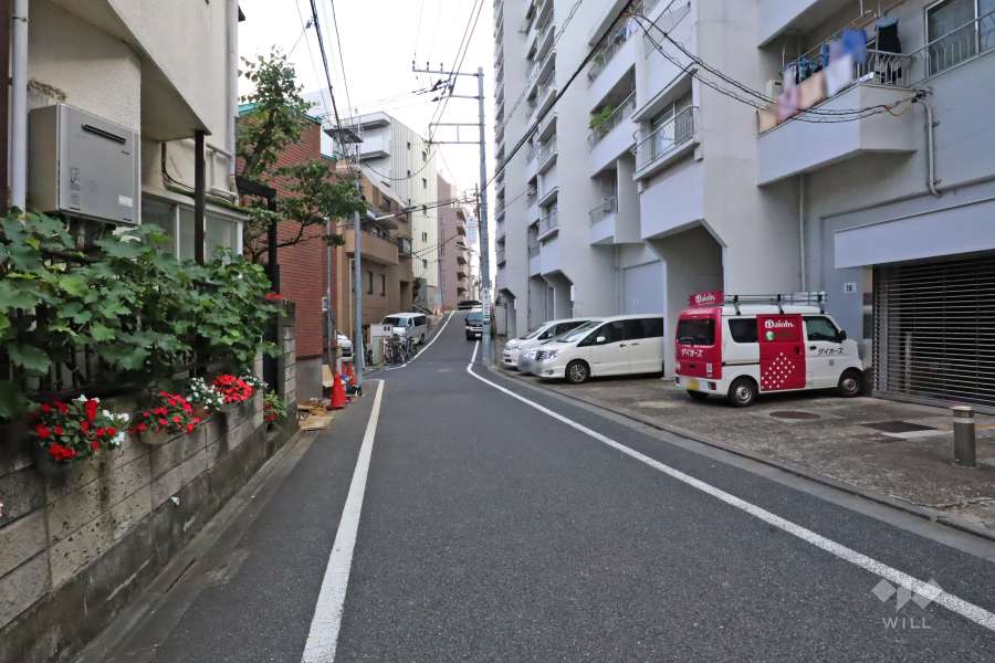 敷地東側の前面道路(北側から)