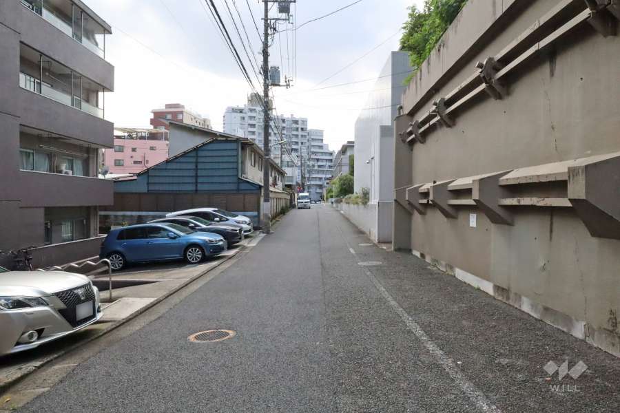 敷地北側の前面道路(東側から)