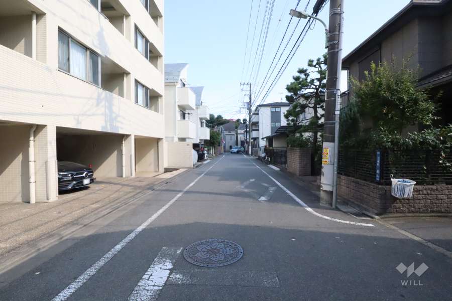 敷地西側の前面道路　