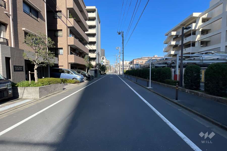 敷地東側の前面道路（南側から）