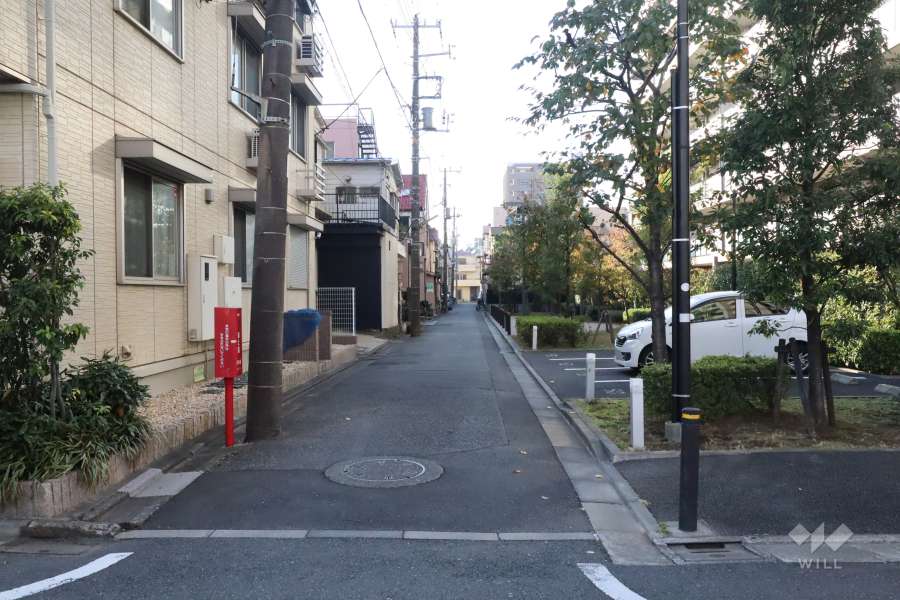 敷地南側の前面道路（東側から）