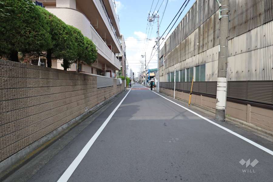 敷地東側の前面道路