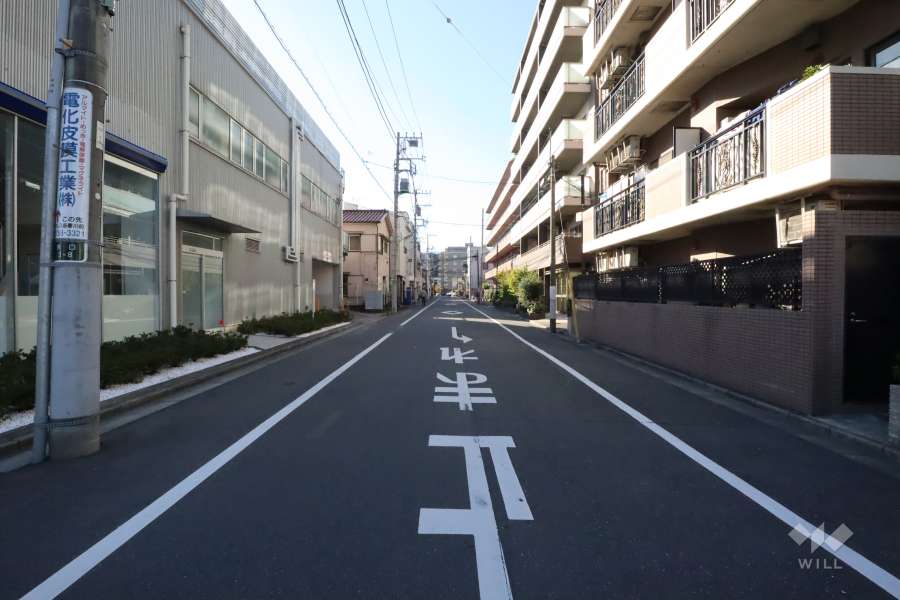 敷地南側の前面道路(東側から)