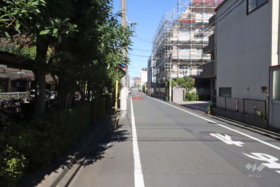 敷地東側の前面道路(南側から)