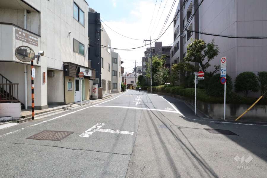 敷地東側の前面道路(北側から)