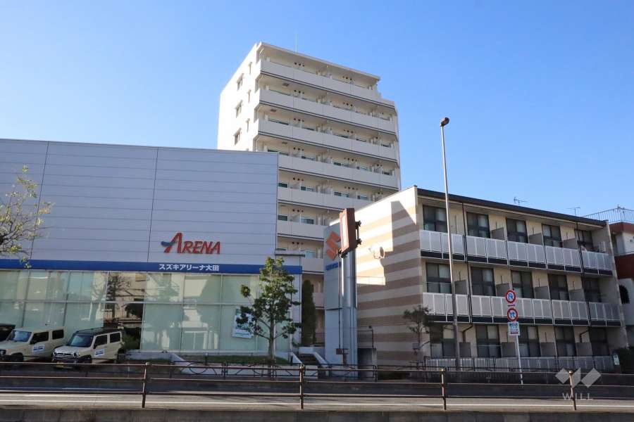 ステージグランデ多摩川の外観(南東側)から