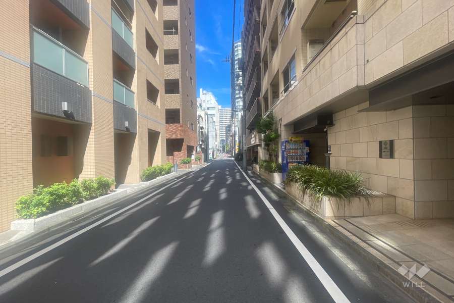 敷地北西側の前面道路