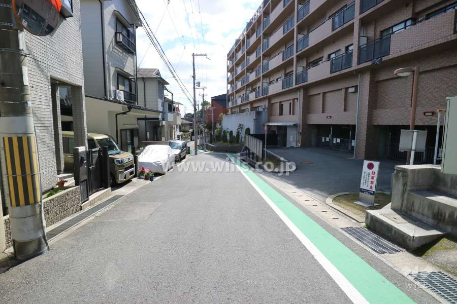 敷地北東側の前面道路（北側から）