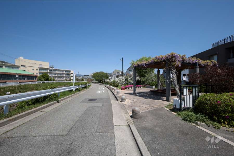 敷地北側の前面道路