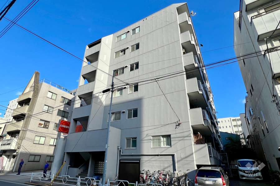 フジハイツ月島の外観（北西側から）