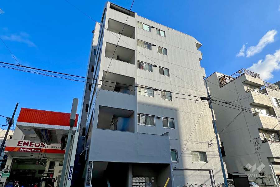 フジハイツ月島の外観（北側から）