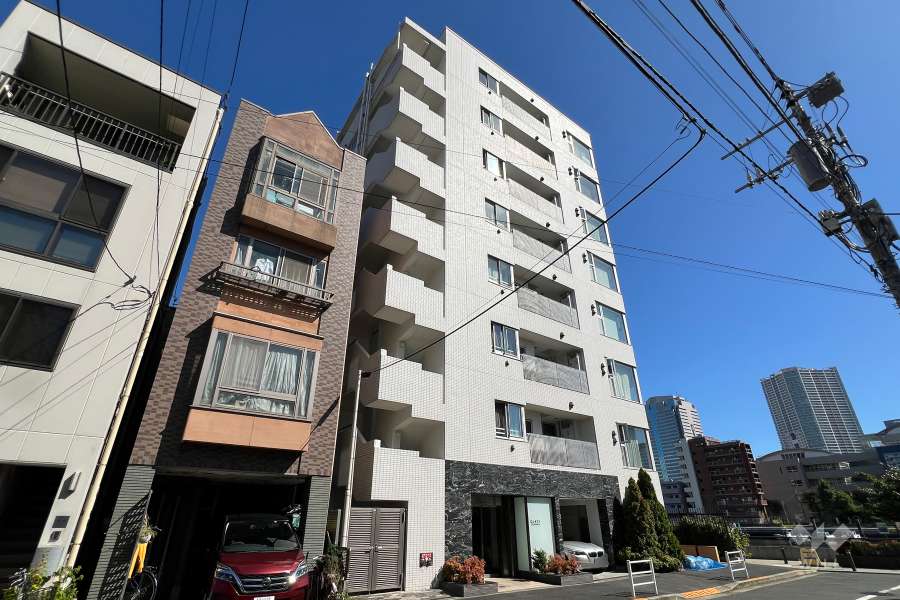 クレイス月島キャナルフロントの外観（西側から）