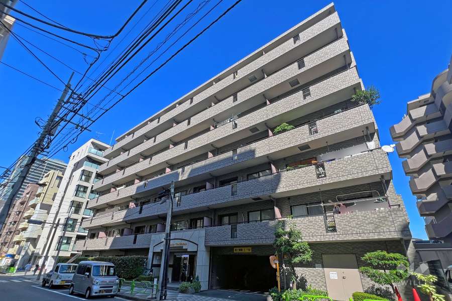 ライオンズマンション月島の外観（南側から）