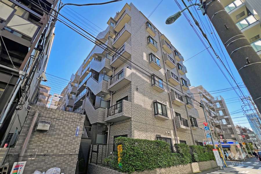 ライオンズマンション月島の外観（北東側から）