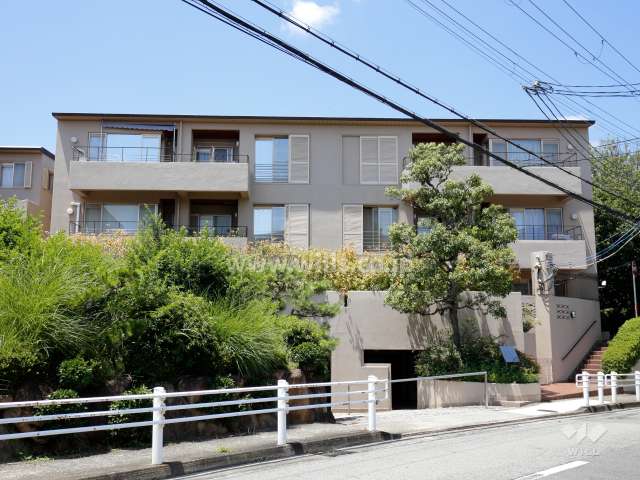 手前左側が1棟、奥が4棟と5棟です。