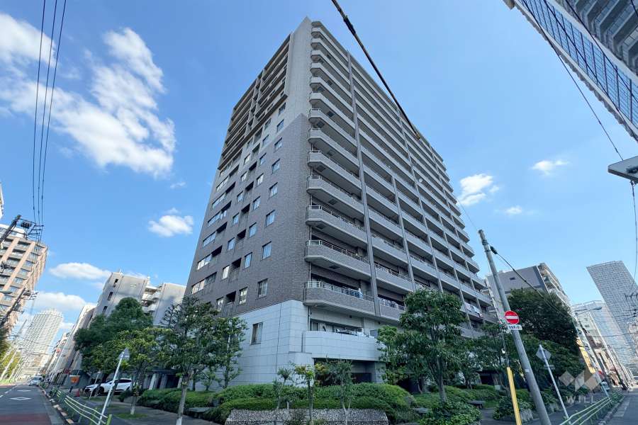 オーベル月島リバージュグランの外観（西側から）