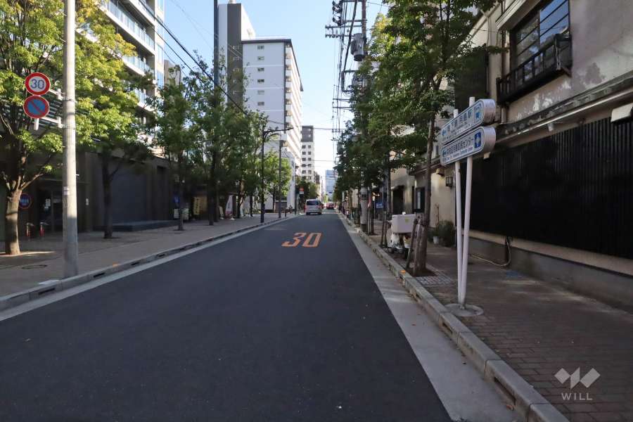 敷地南西側の前面道路　