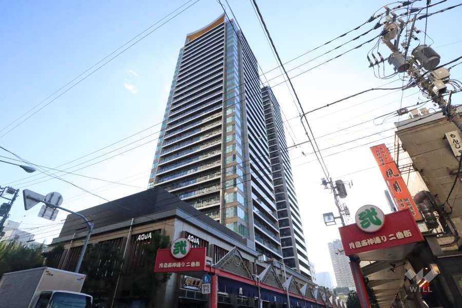 ミッドタワーのグランド外観(北側から)