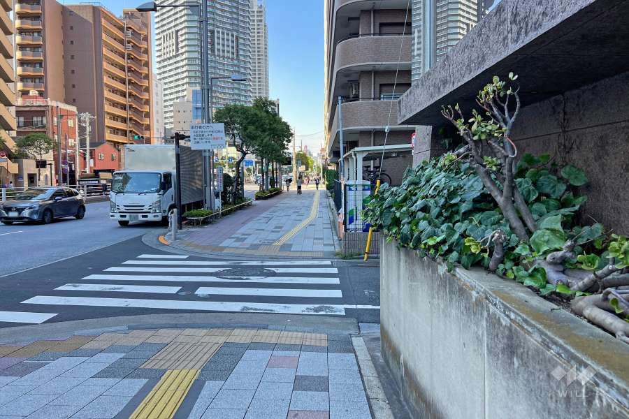 敷地南西側の前面道路　