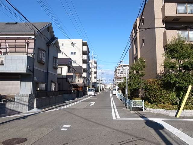 敷地西側の前面道路。